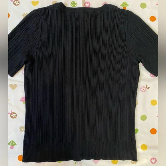 Joie Ribbed Knit Short Sleeve Blouse - Picture 7 of 8